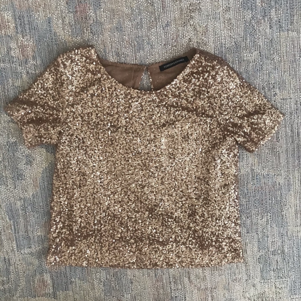 Golden sequin blouse / Sparkle sequin top